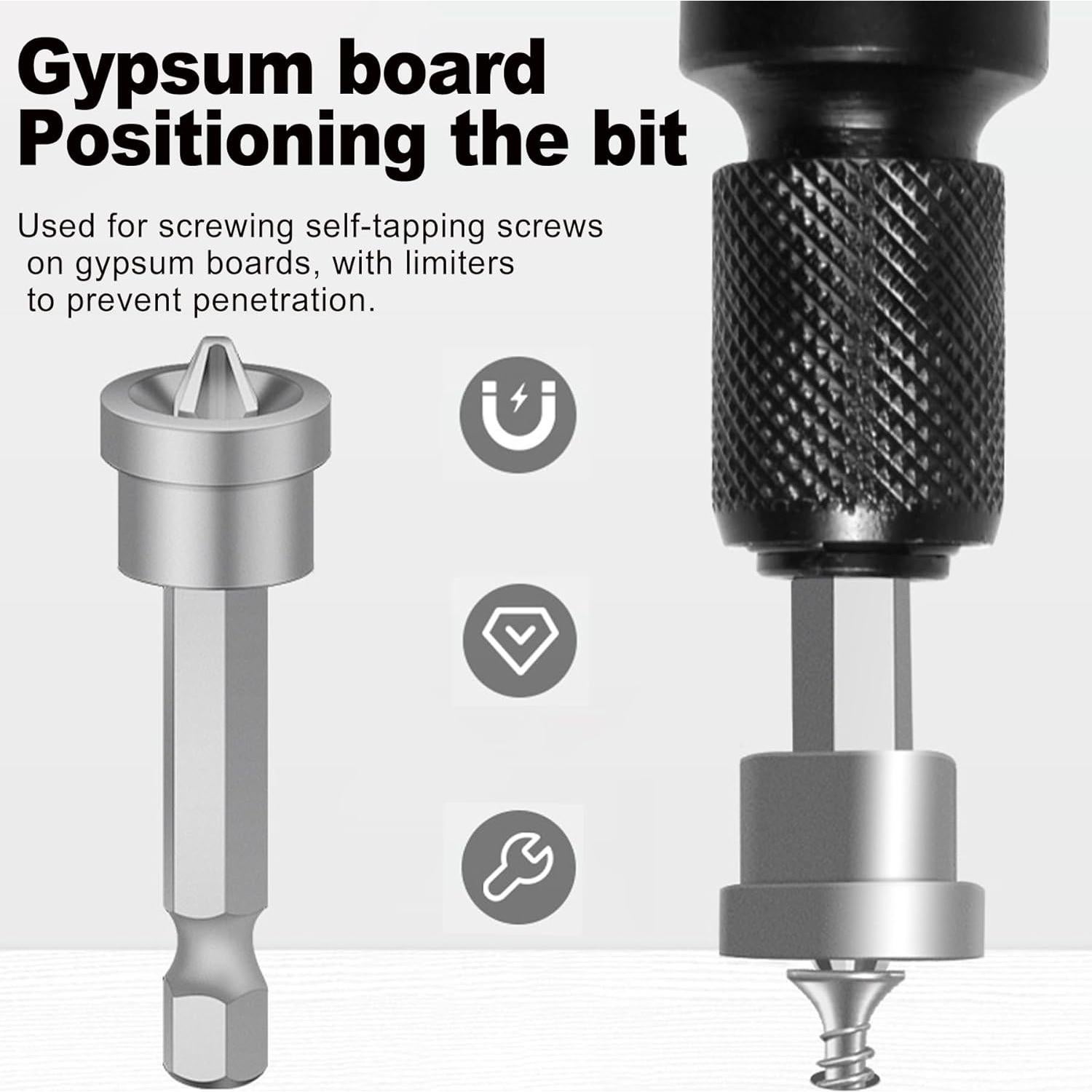 Posicionador de Tornillos CoguZed 50mm PH2 Imán para Paneles de Yeso