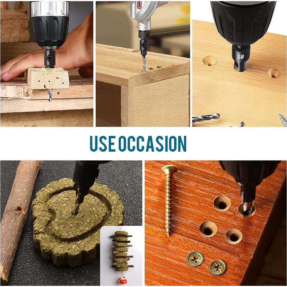 Juego de Brocas Avellanadoras 5Pcs Hexagonal Ajustable