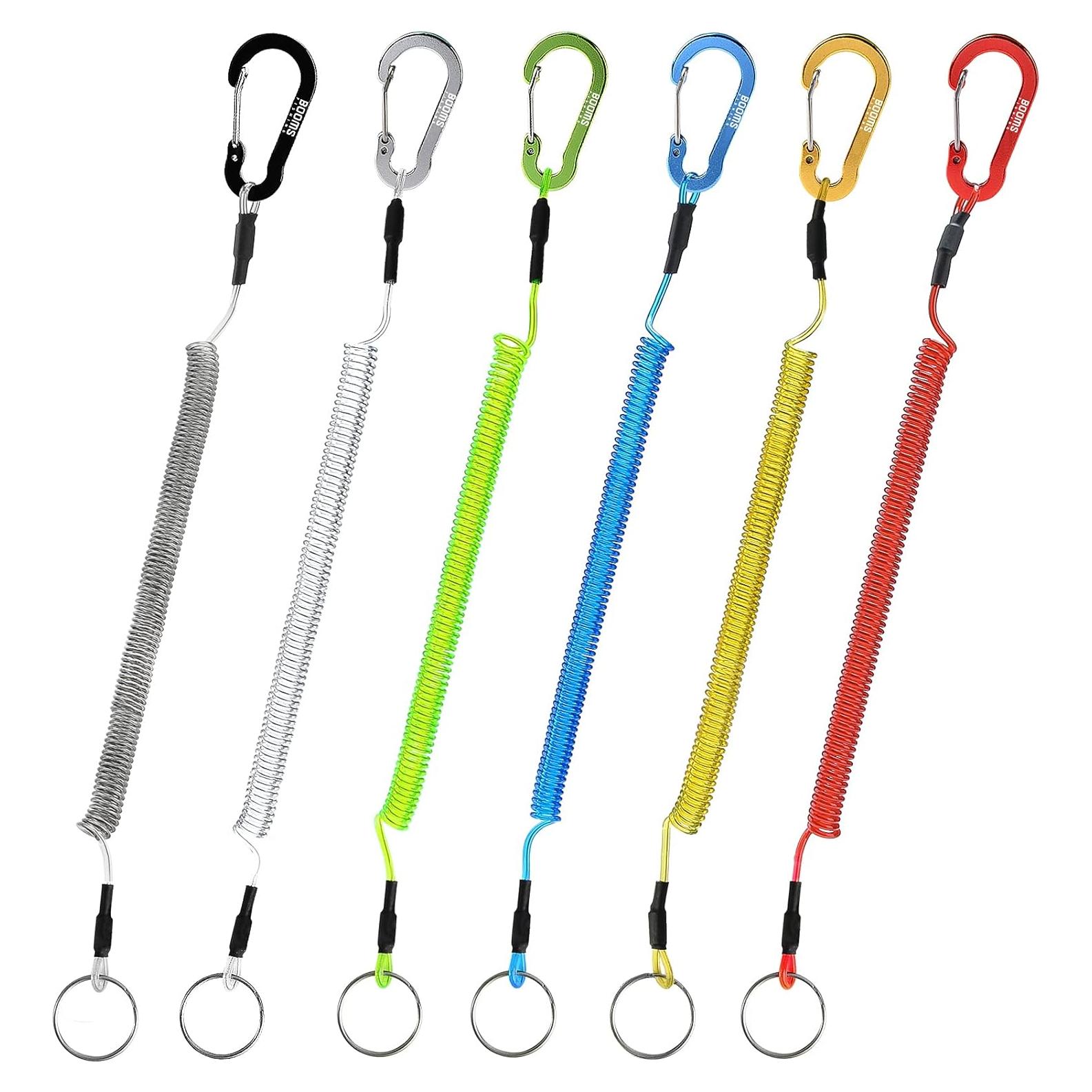 Cuerdas de Pesca Booms Fishing T04 con Mosquetón 6 Piezas