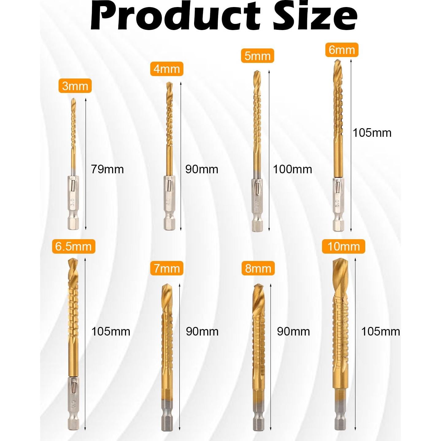 Juego de Brocas HSS Titanio AOKLIT 3-10mm 8 Piezas