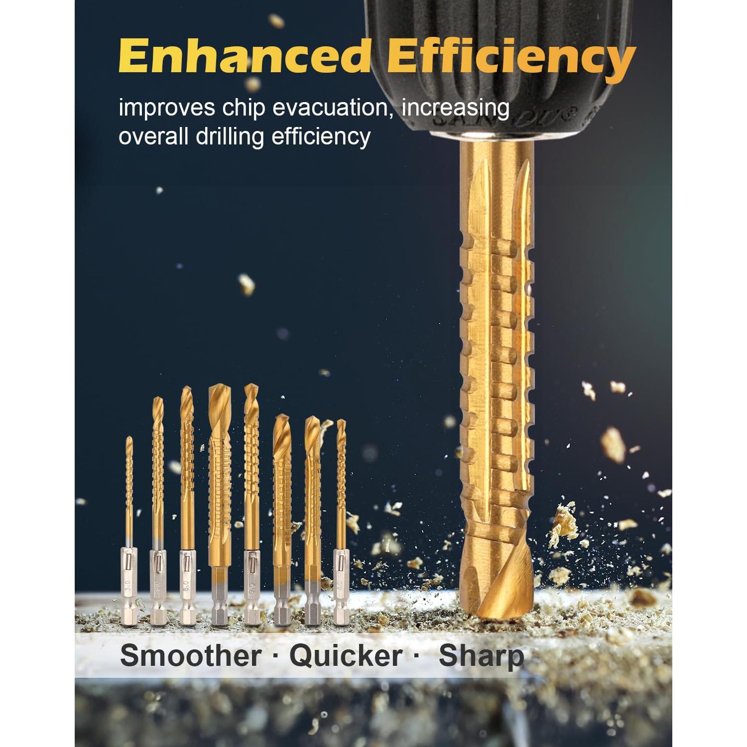 Juego de Brocas HSS Titanio AOKLIT 3-10mm 8 Piezas