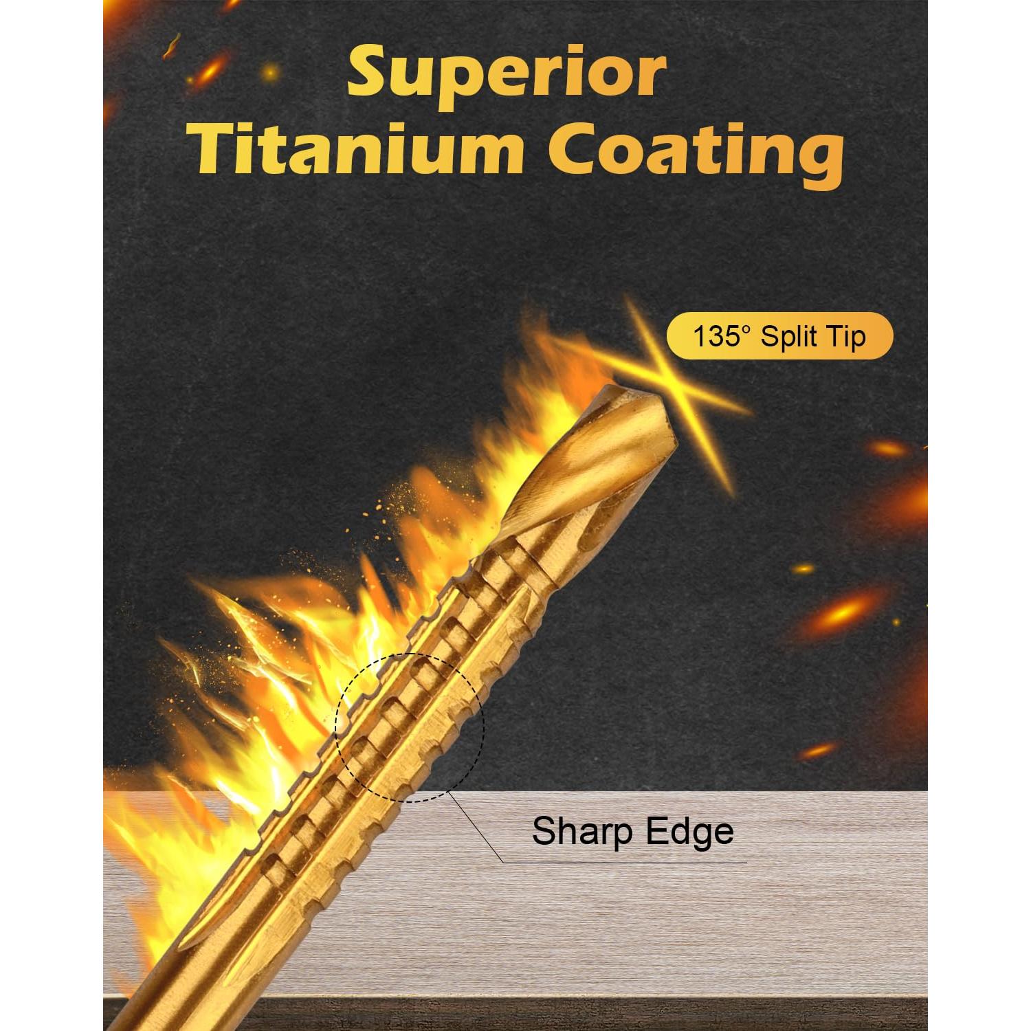 Juego de Brocas HSS Titanio AOKLIT 3-10mm 8 Piezas