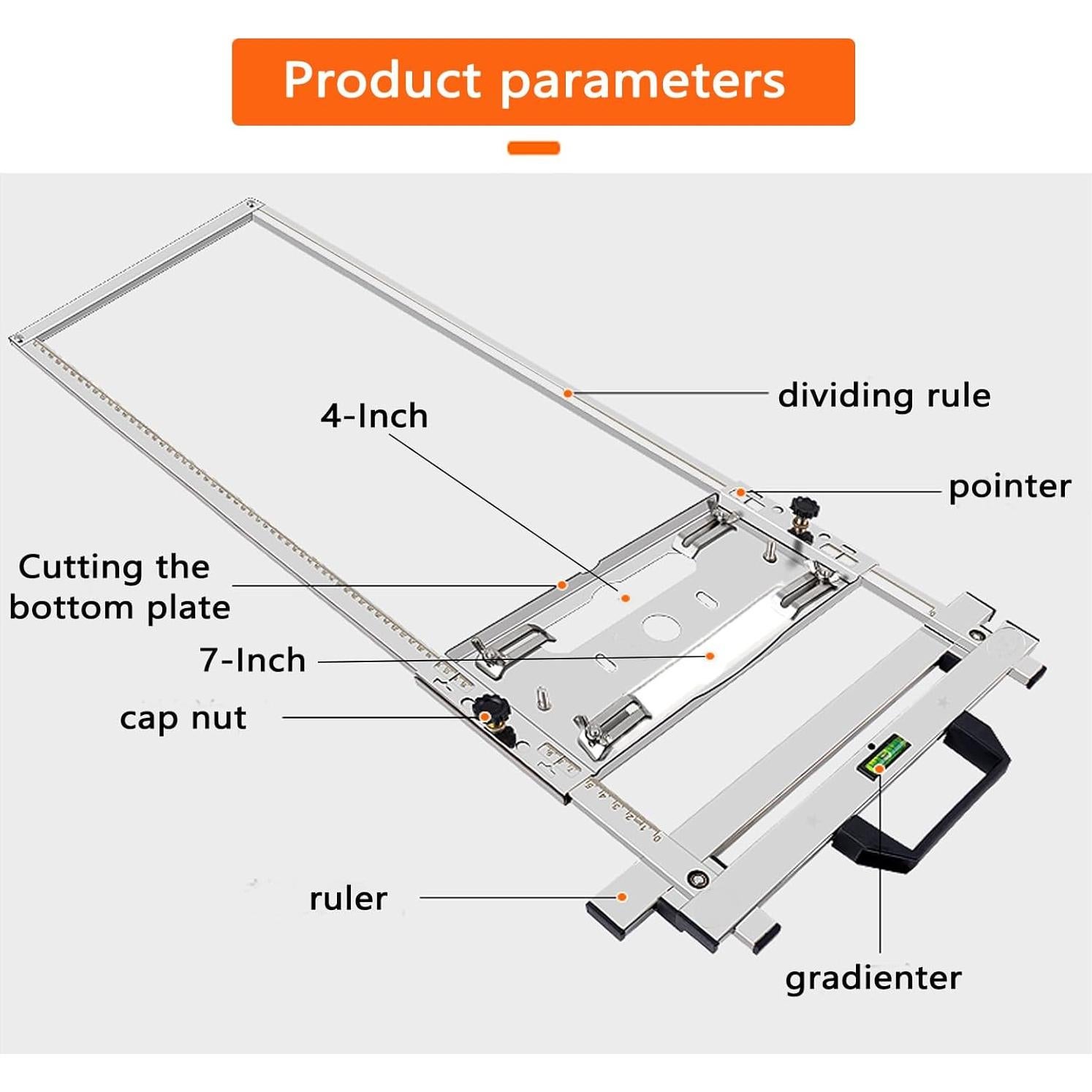 Circular Saw Guide,For 4-1/2-inch,5-1/2-inch,6-1/2-Inch,7-1/4-Inch Circular Saw,Installation Free Multifunction Circular Saws Edge Guide,Universal Precision Cutting Tool for Woodworking & DIY Projects
