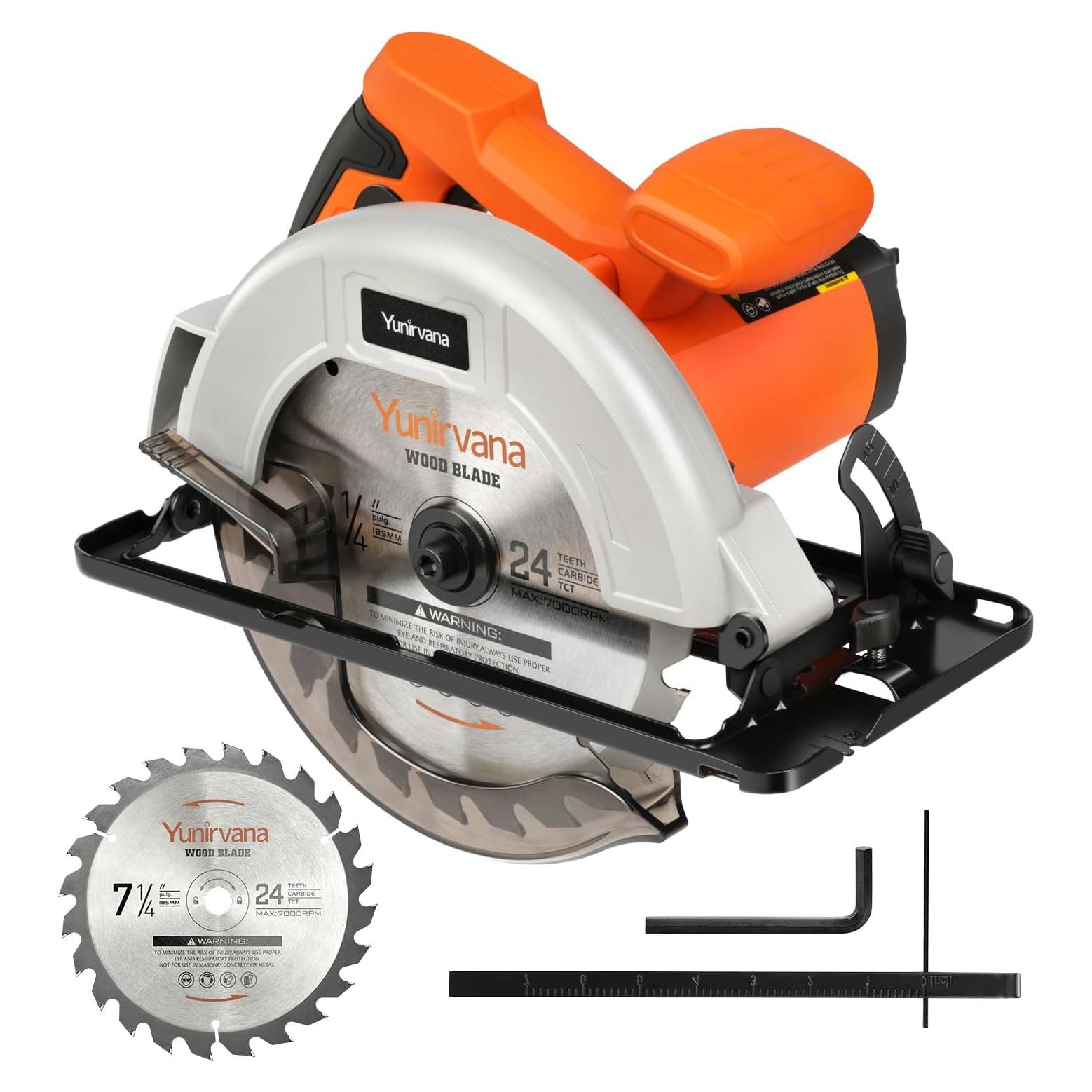 Sierra Circular Eléctrica Yunirvana 11A 6000RPM 18.42cm