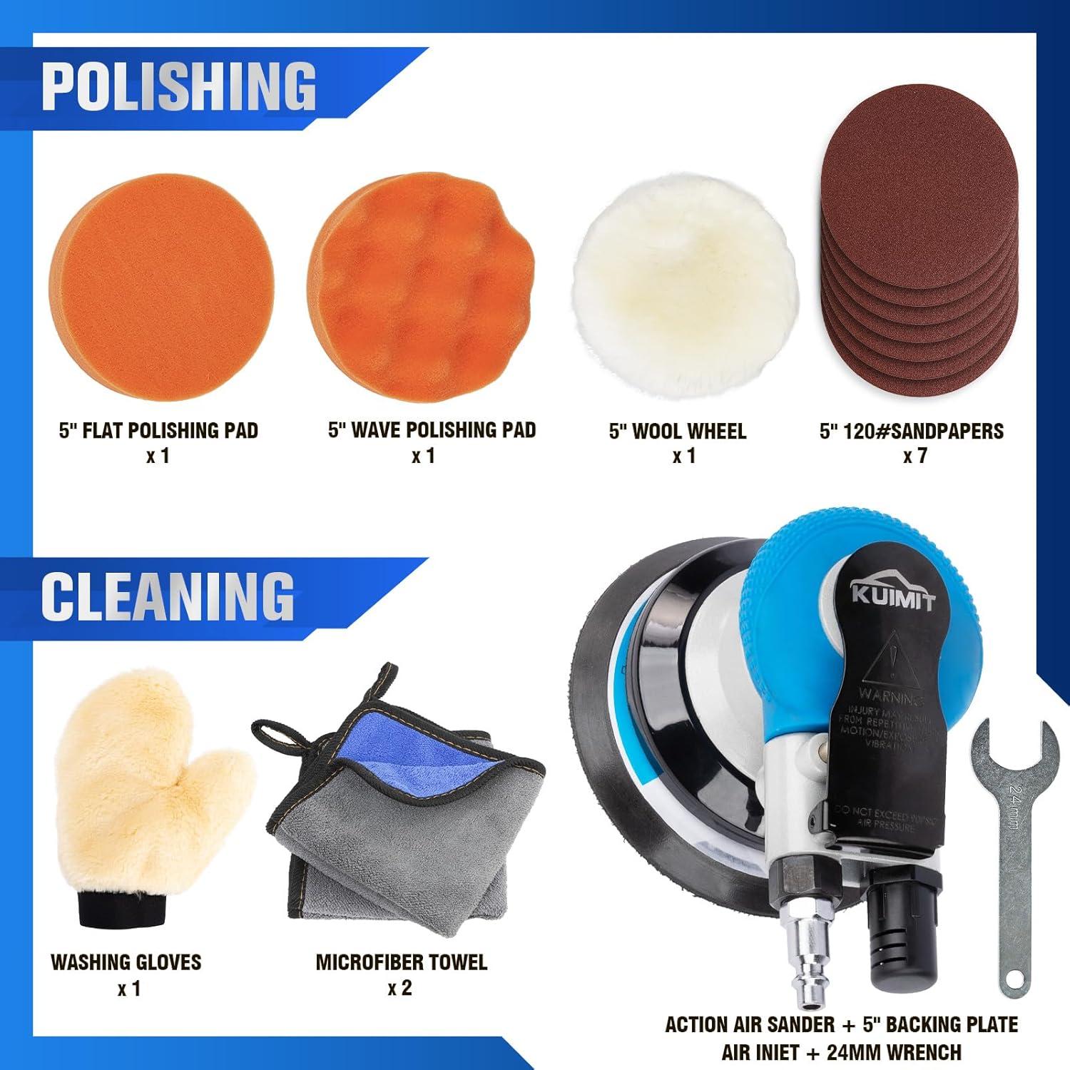 Lijadora de Aire KUIMIT 12,7 cm Doble Acción con Kit