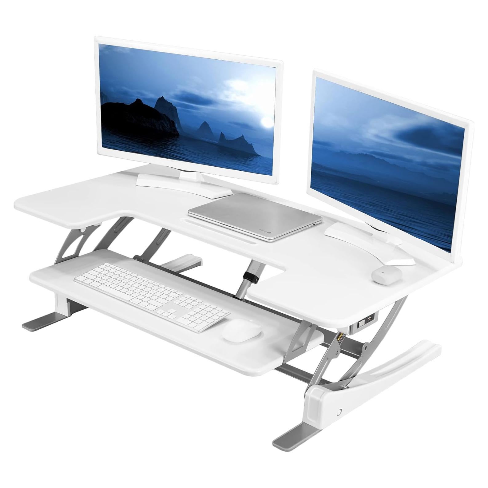 Escritorio Elevable Eléctrico VIVO 106 cm Blanco Ajustable