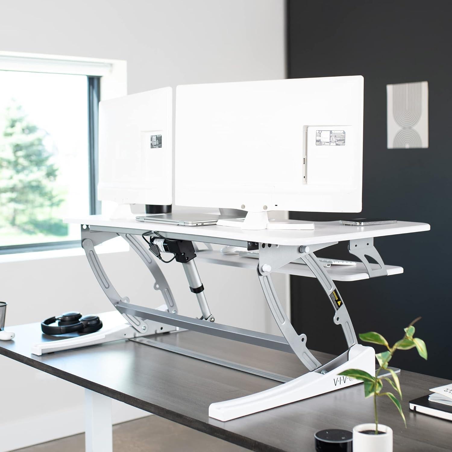 Escritorio Elevable Eléctrico VIVO 106 cm Blanco Ajustable