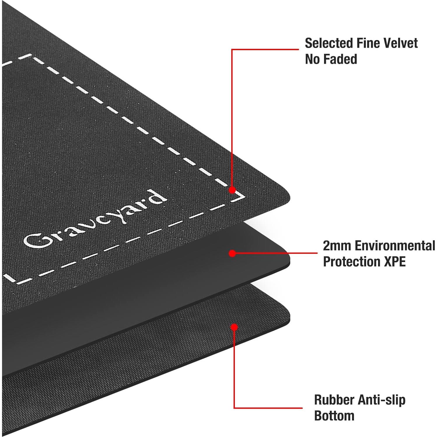 Alfombrilla de Juego MTG Biouai Negra 60x35 cm con Estuche