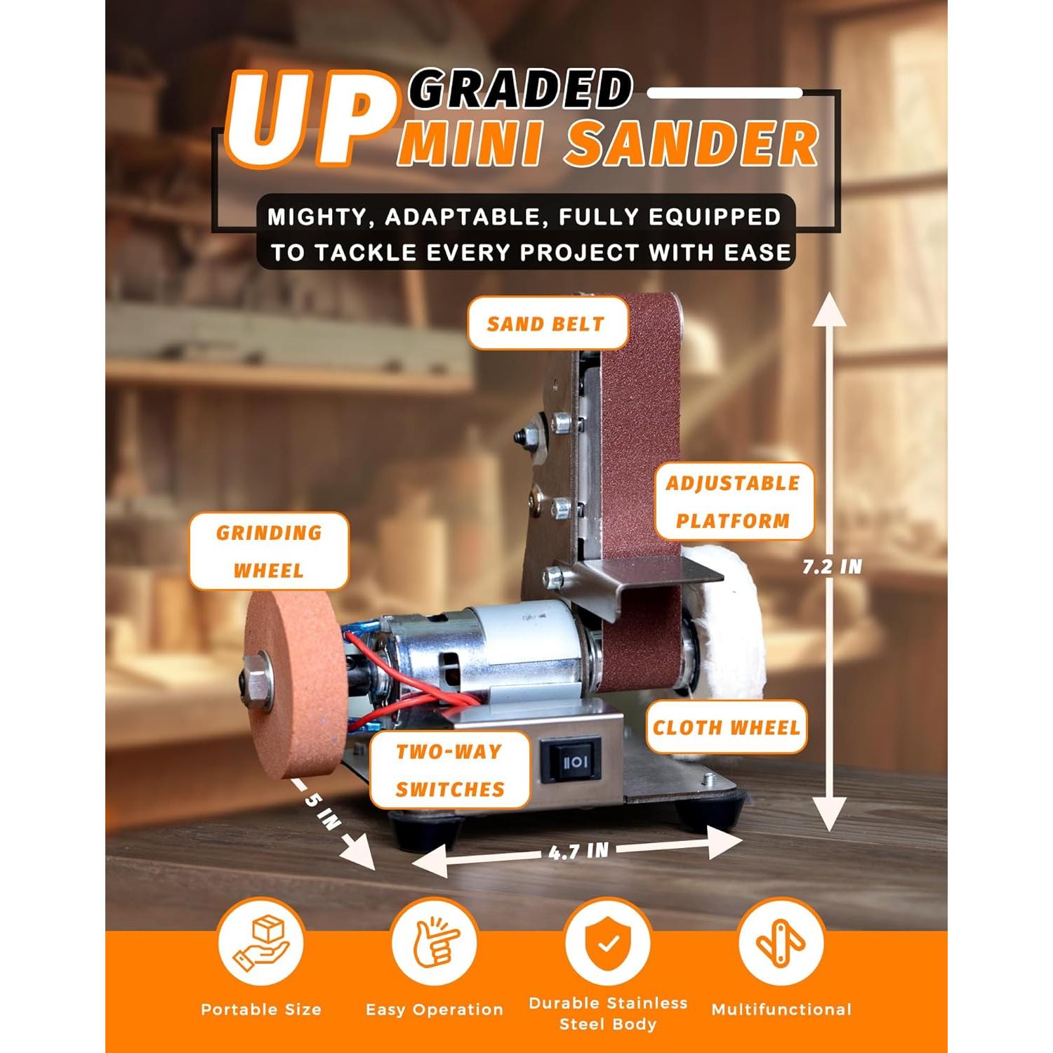 Mini Lijadora de Banda Blissthrill 24V 7 Velocidades