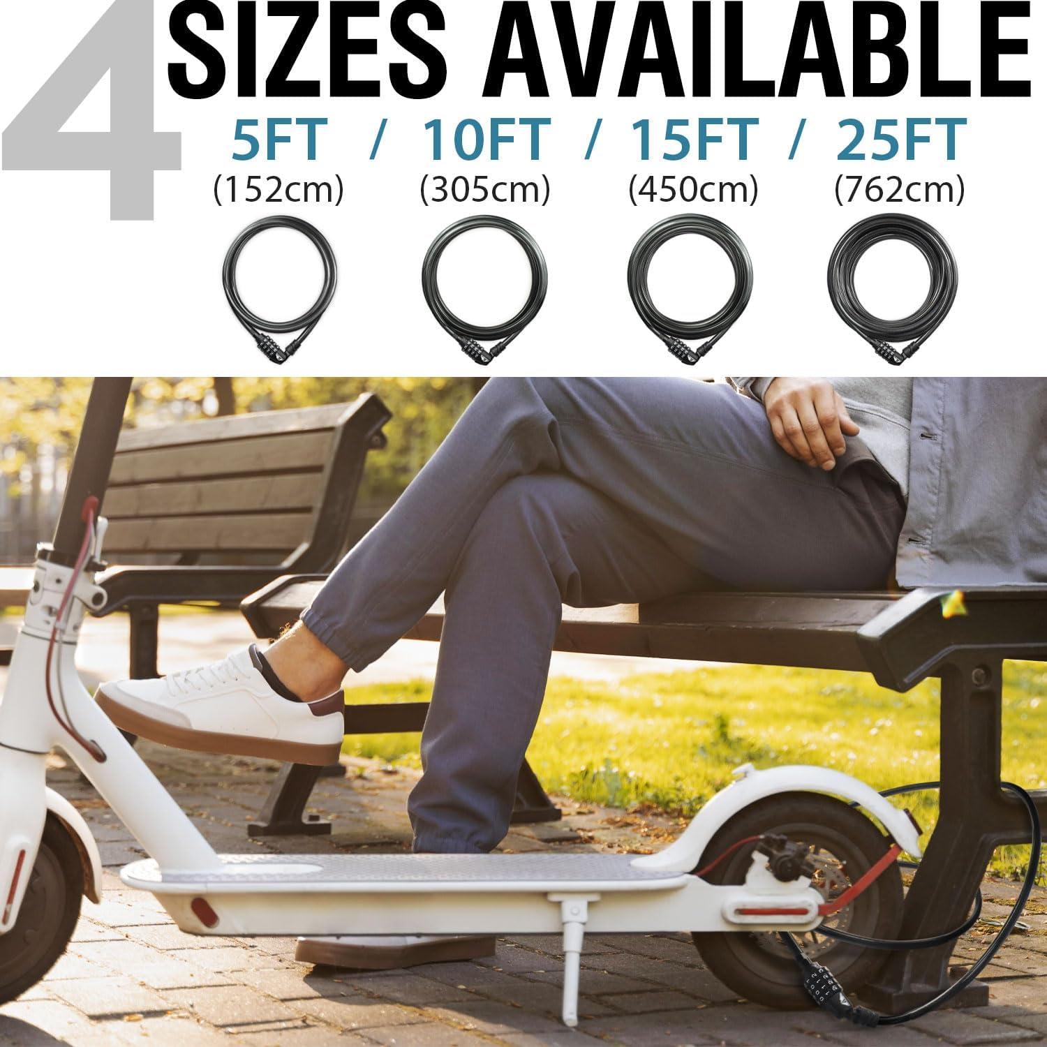 Candado de Combinación MARQUE Recto 15 FT para Bicicletas