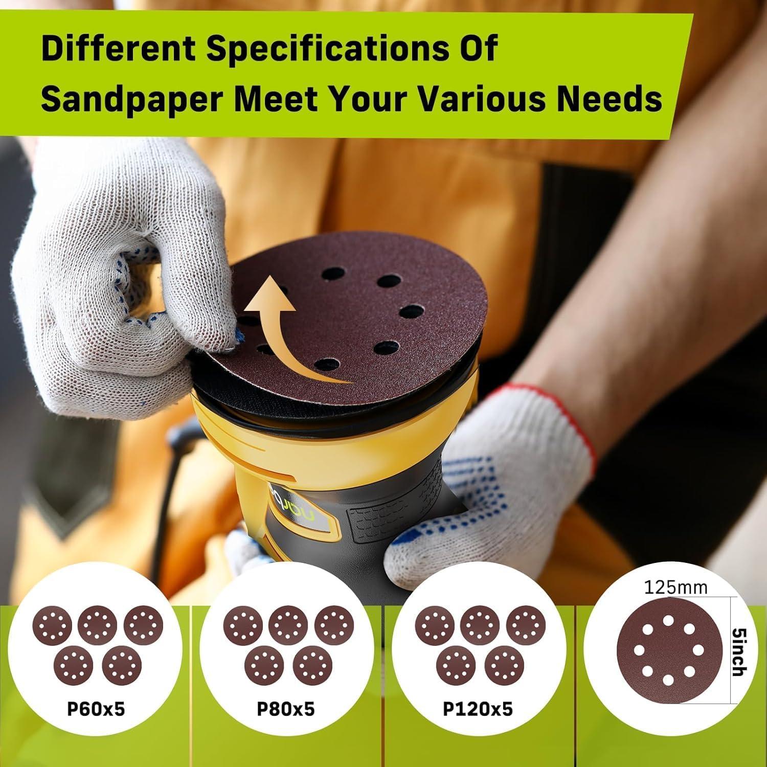 Lijadora Orbital Narbell NT05004 380W 6 Velocidades 12,7cm