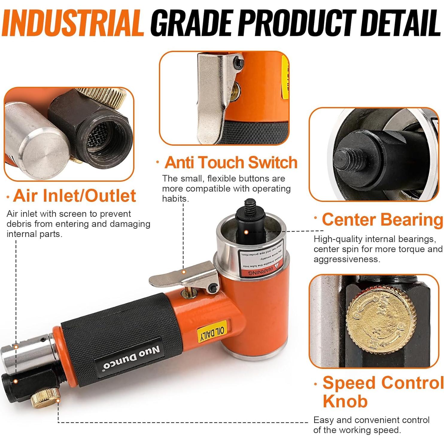 Lijadora Neumática 2-en-1 NuoDunco 5,08 cm + 40 Accesorios