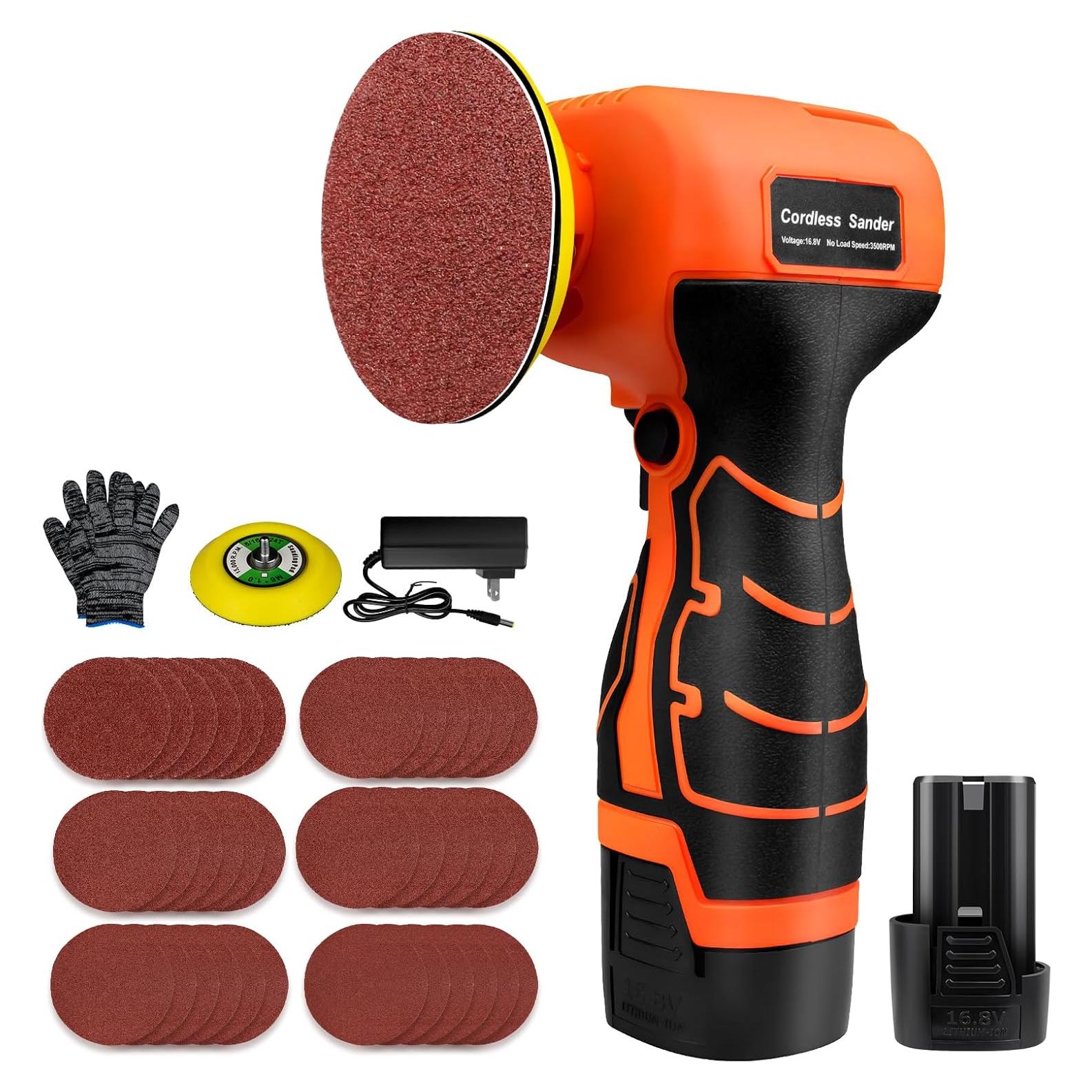 Lijadora eléctrica inalámbrica Vkndoynt 16.8V 3500 RPM 3.0Ah