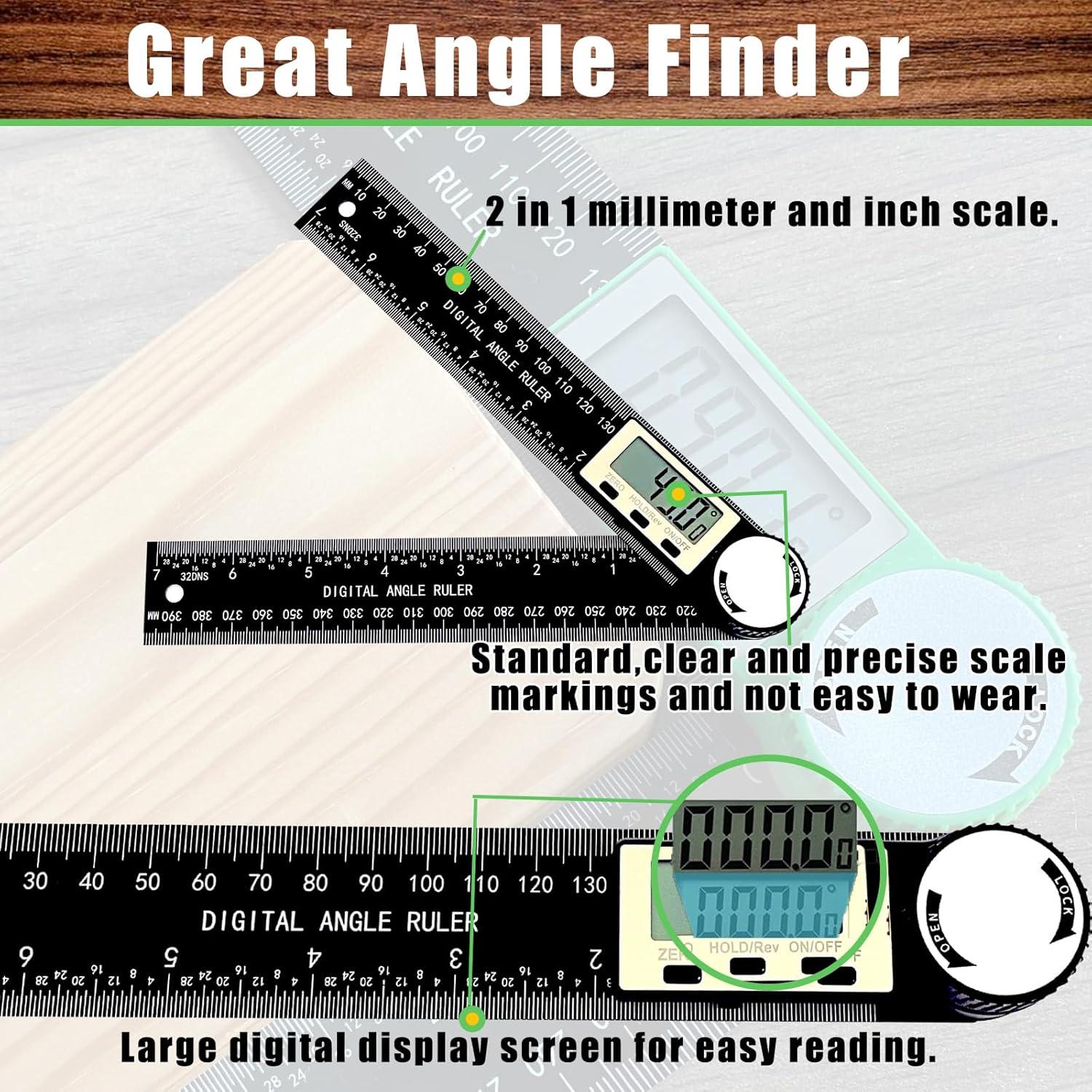 Buscador de Ángulos PDDYIER 2 en 1 Digital 17.78 cm