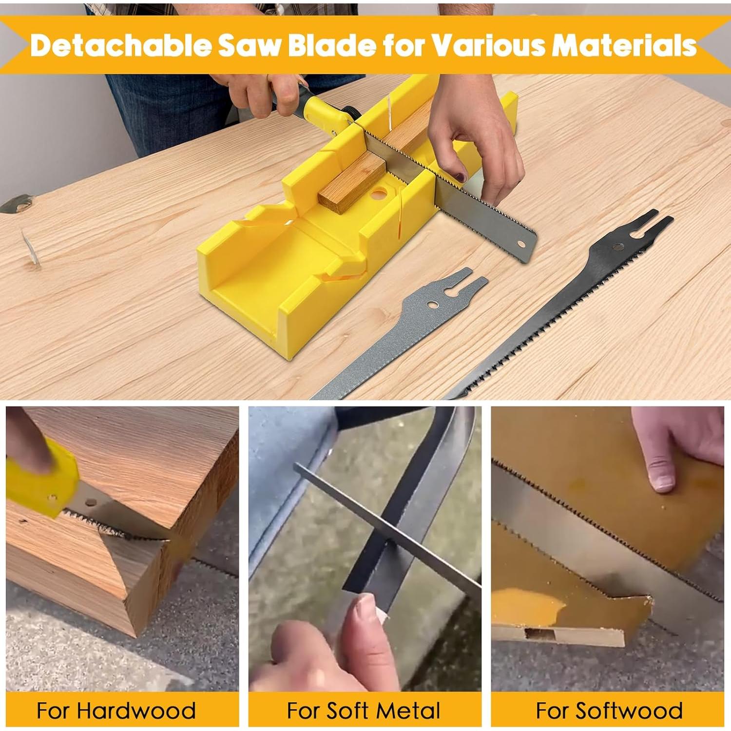 Juego de caja de inglete y sierra Konvixon 4 piezas 30.48 cm
