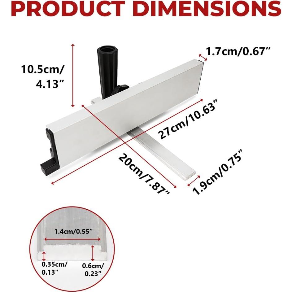 Medidor de Inglete Badong Ajustable 60° para Sierra de Mesa