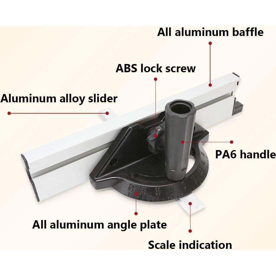 Medidor de Inglete Badong Ajustable 60° para Sierra de Mesa