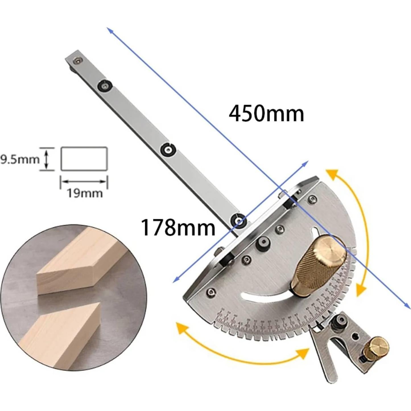 Medidor de Inglete JCFANTS GJ-150 Aluminio 27 Ángulos