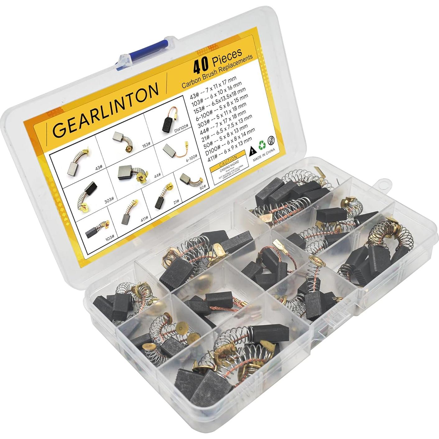 Juego de Cepillos de Carbón GEARLINTON 40 PZS para Motores