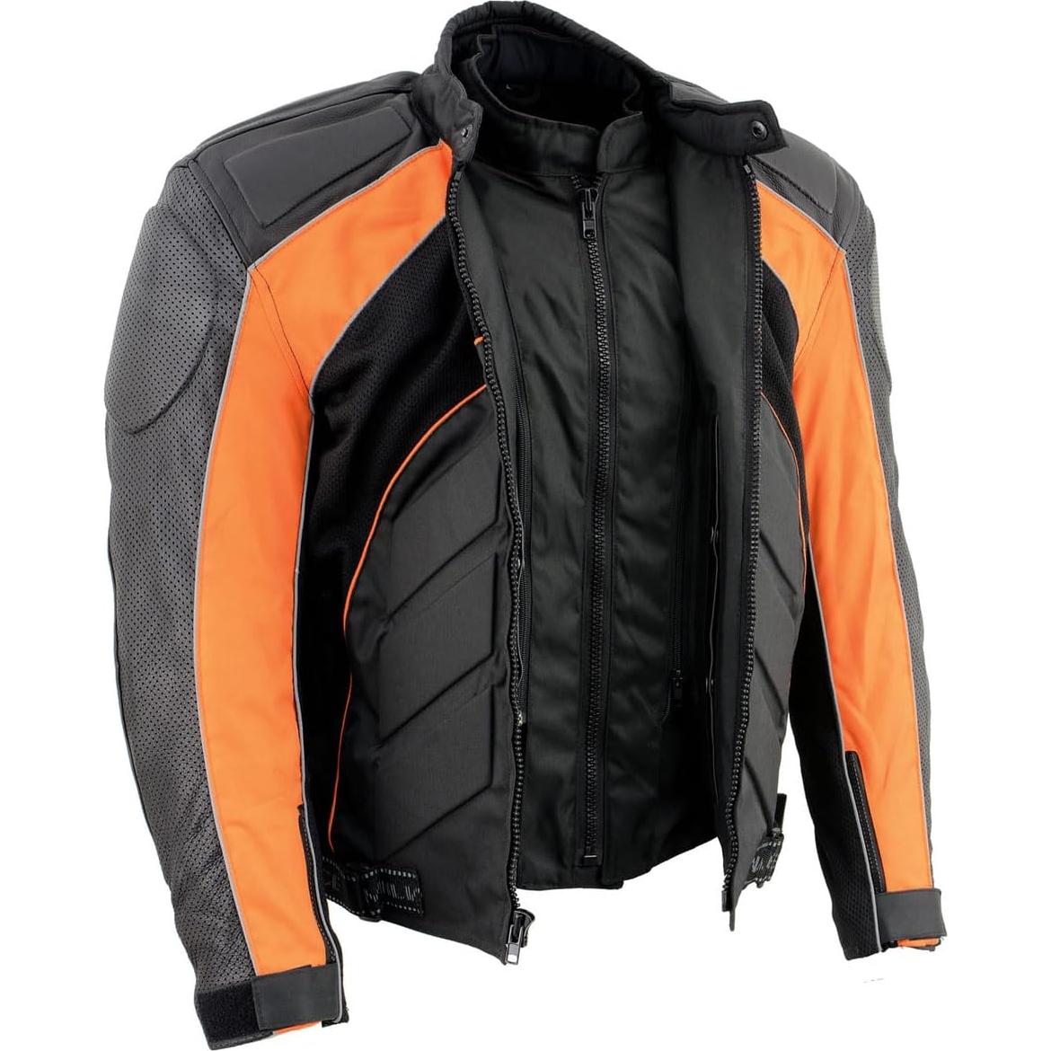 Chaqueta de Motocicleta NexGen SH2153 Textil y Cuero Hombre