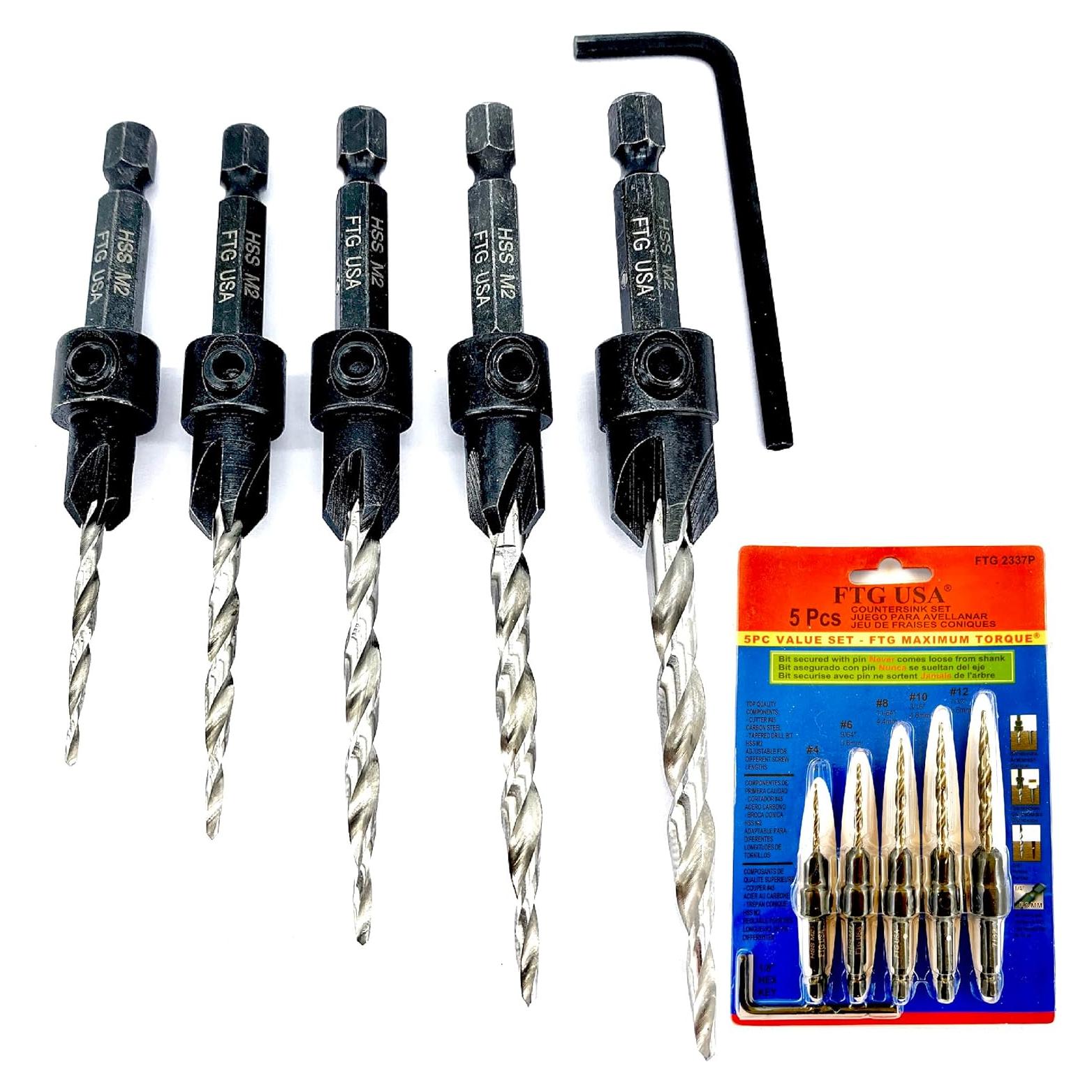 Juego de Brocas Avellanadoras FTG USA 5 Piezas #4-#12