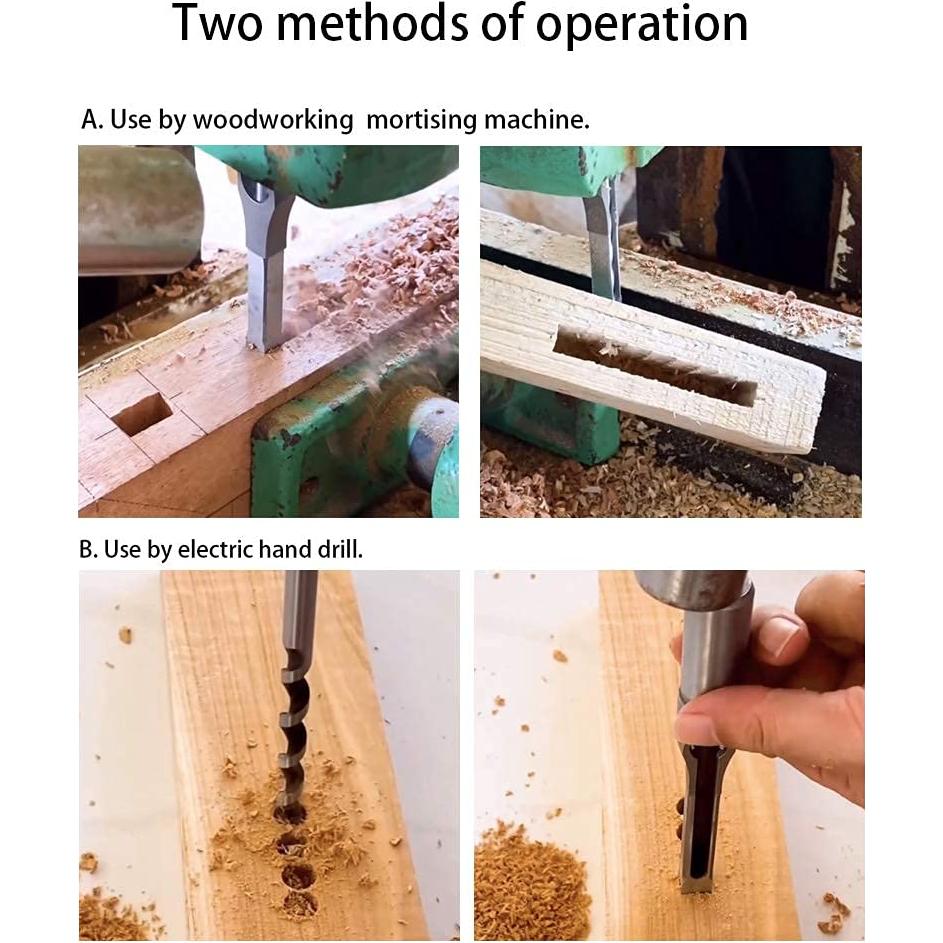 Brocas Cuadradas para Madera WSOOX 4 Piezas 6,4 a 12,7 mm