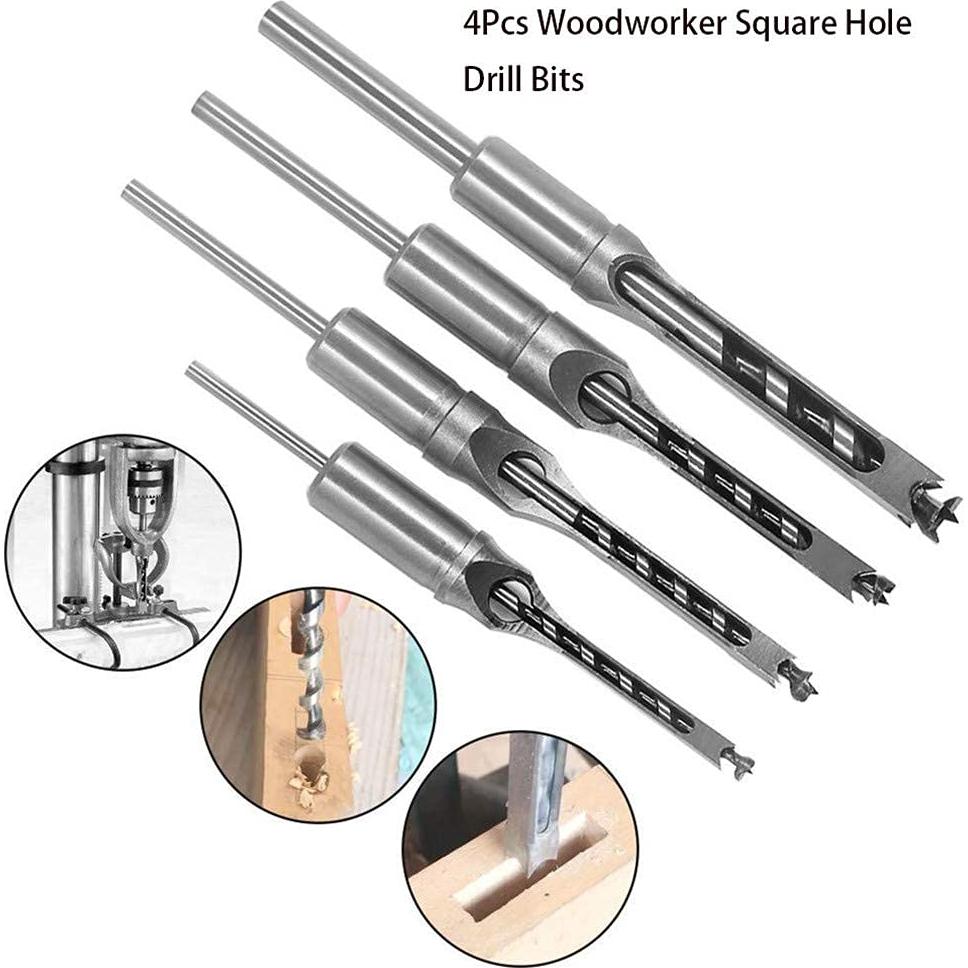 Brocas Cuadradas para Madera WSOOX 4 Piezas 6,4 a 12,7 mm