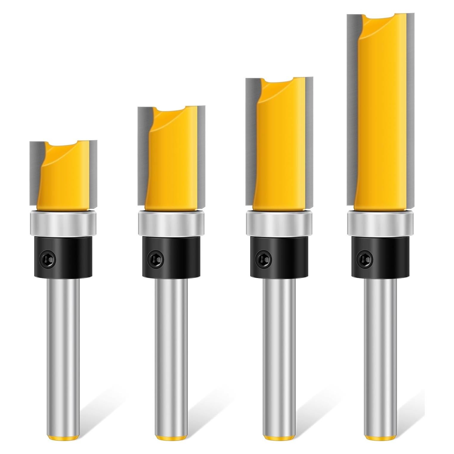 Juego de Fresas de Router Feanron 4 Pcs 1/4" Eje Cortador de Madera