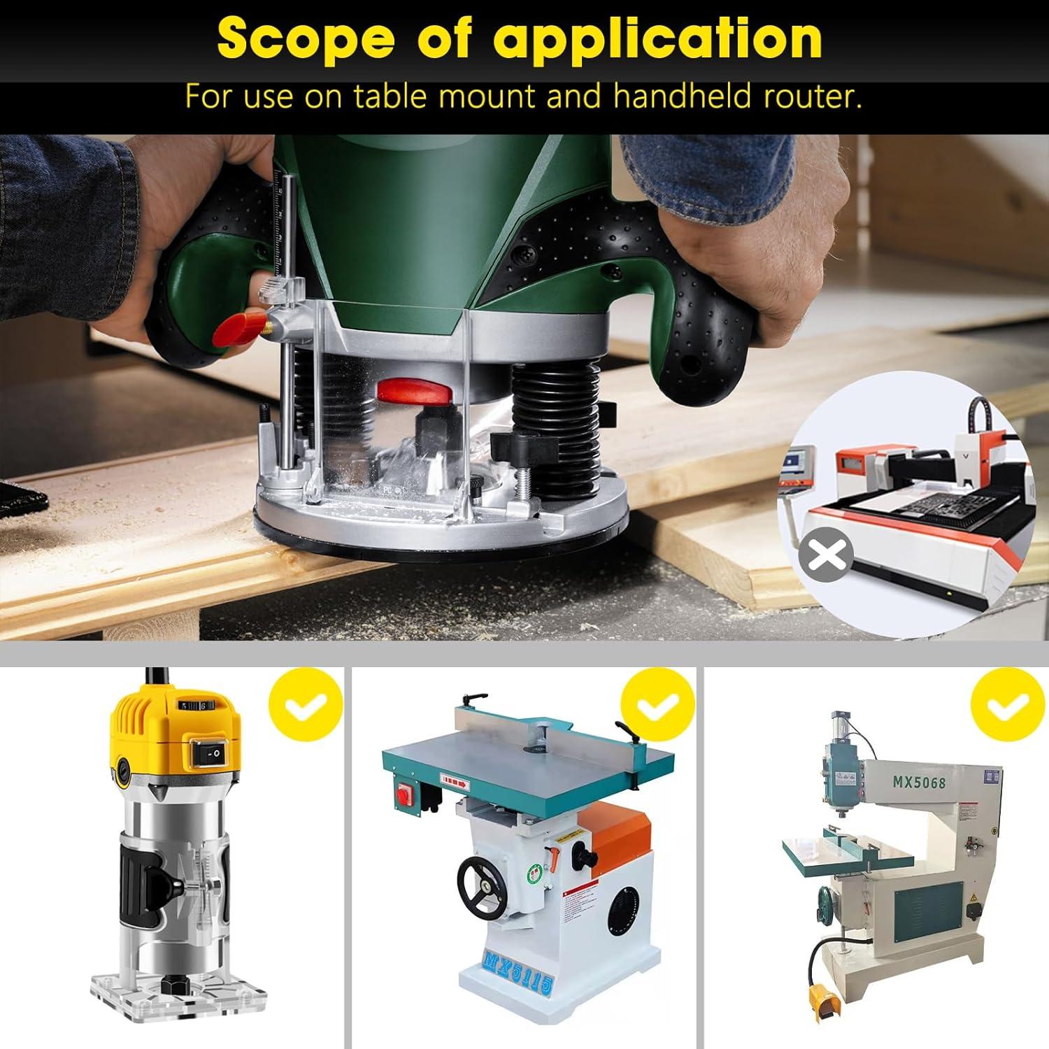 Juego de Fresas de Router Feanron 4 Pcs 1/4" Eje Cortador de Madera