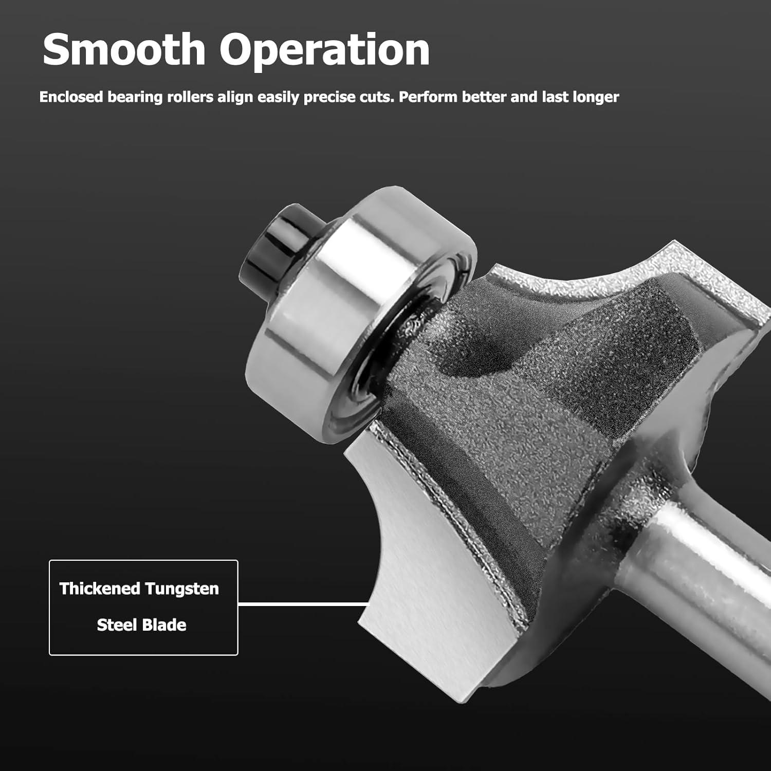 Brocas de Router NIBBLAX 1/8" Redondeo Eje 1/4"