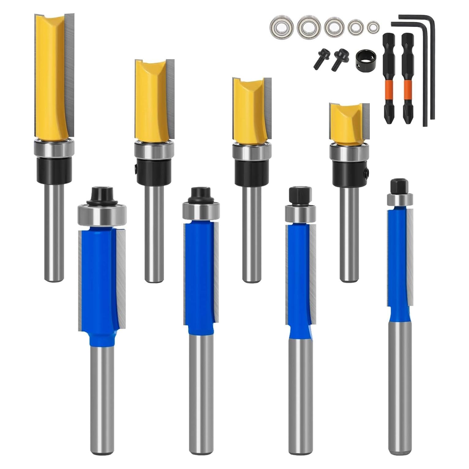 Juego de 20 Brocas de Fresadora AzReference 1/4" y 1/2"