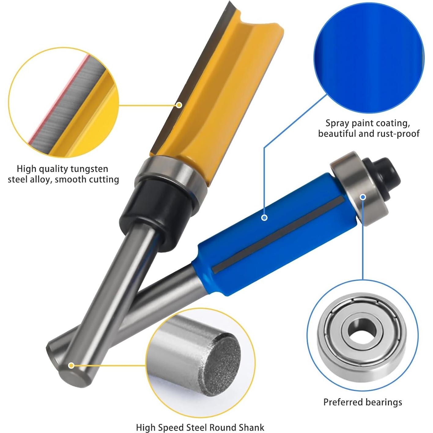 Juego de 20 Brocas de Fresadora AzReference 1/4" y 1/2"