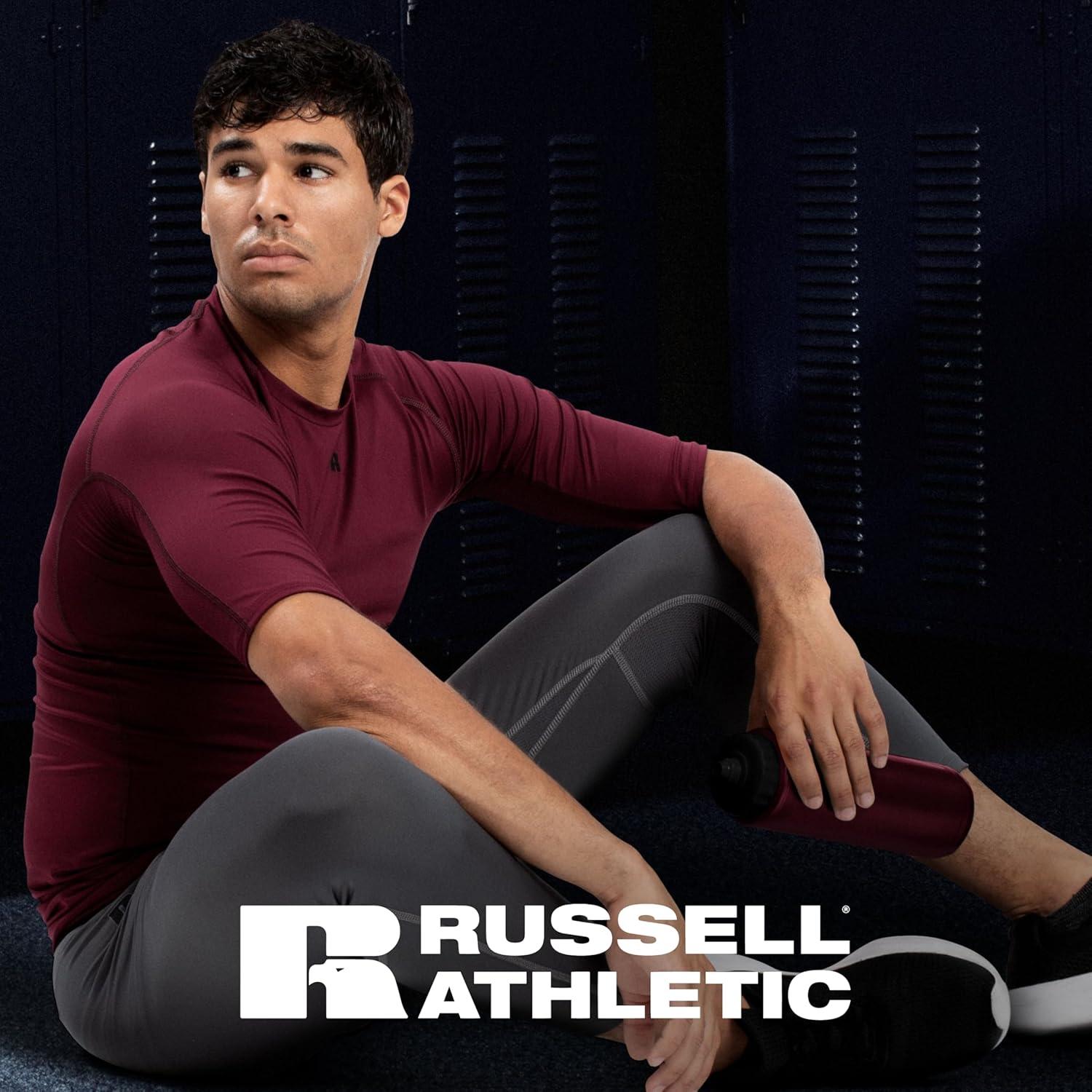 Camiseta de Compresión Russell Athletic Media Manga Negra