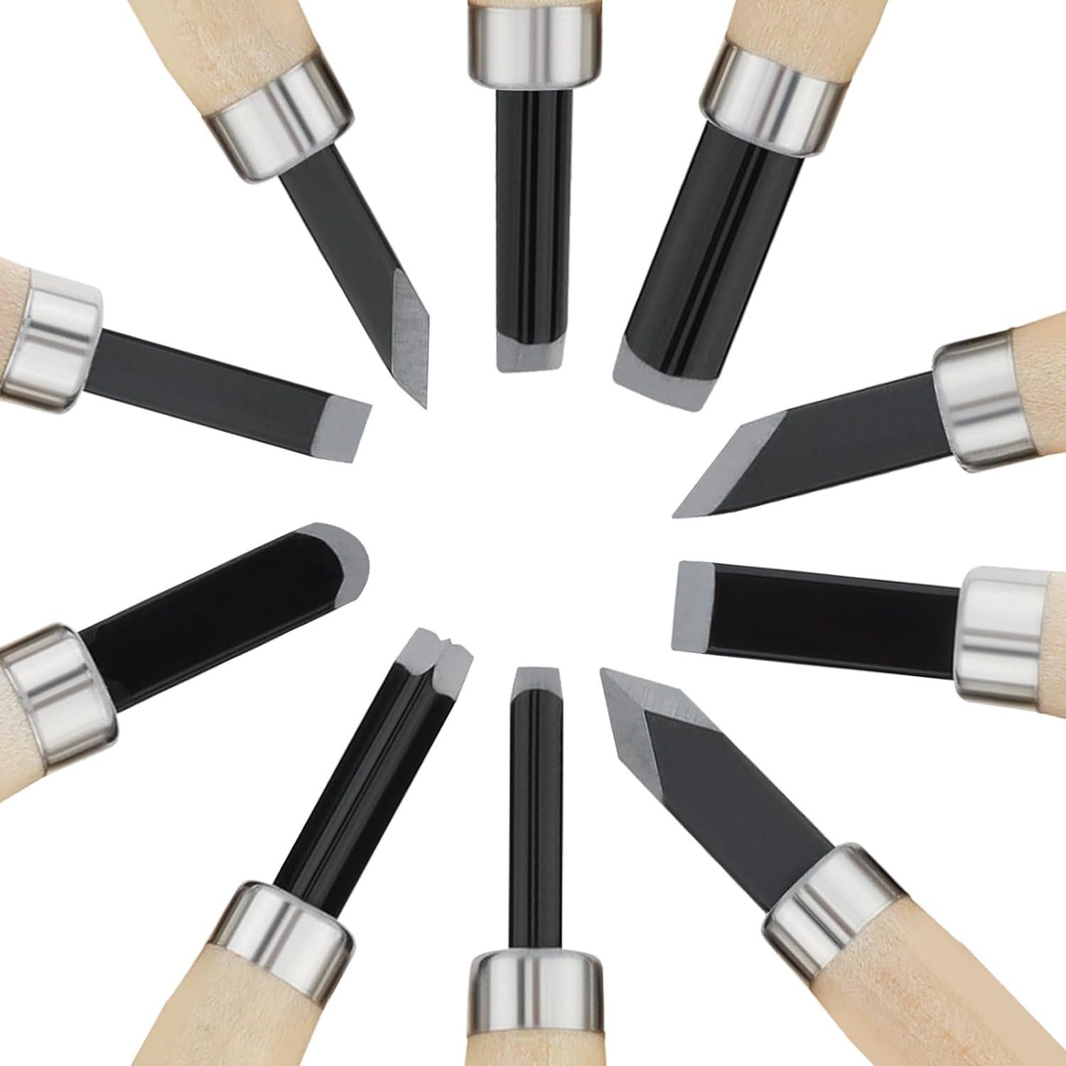 Conjunto de 10 Cinceles de Tallado en Madera OriGlam