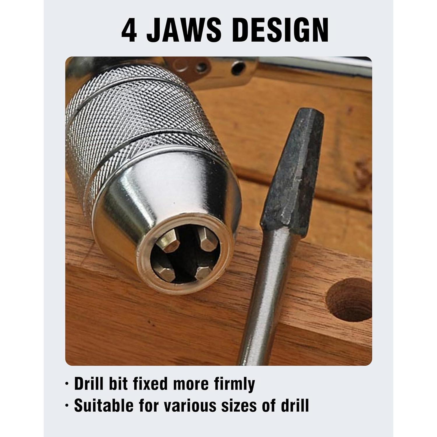 Taladro de Manivela YEBOOCA 30,48 cm con 6 Brocas