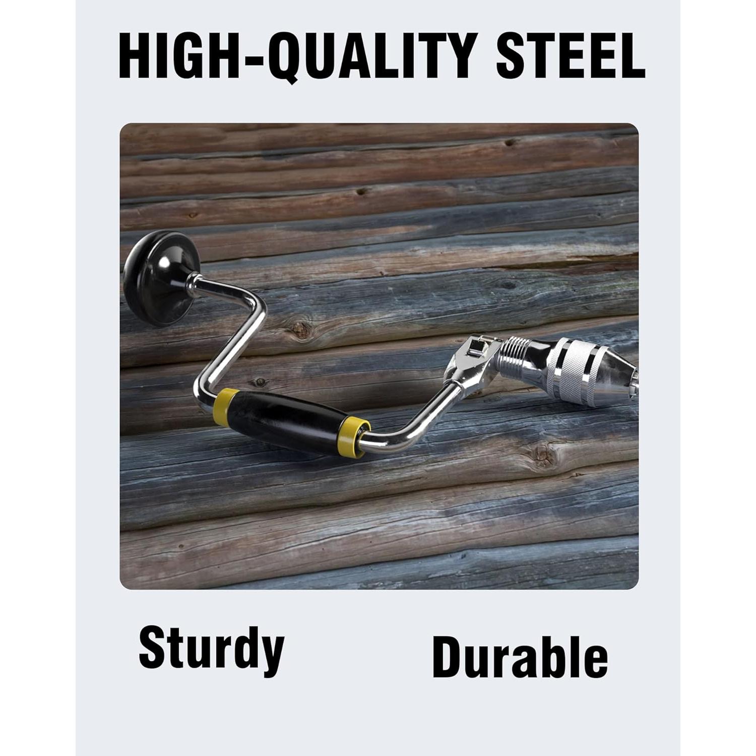 Taladro de Manivela YEBOOCA 30,48 cm con 6 Brocas