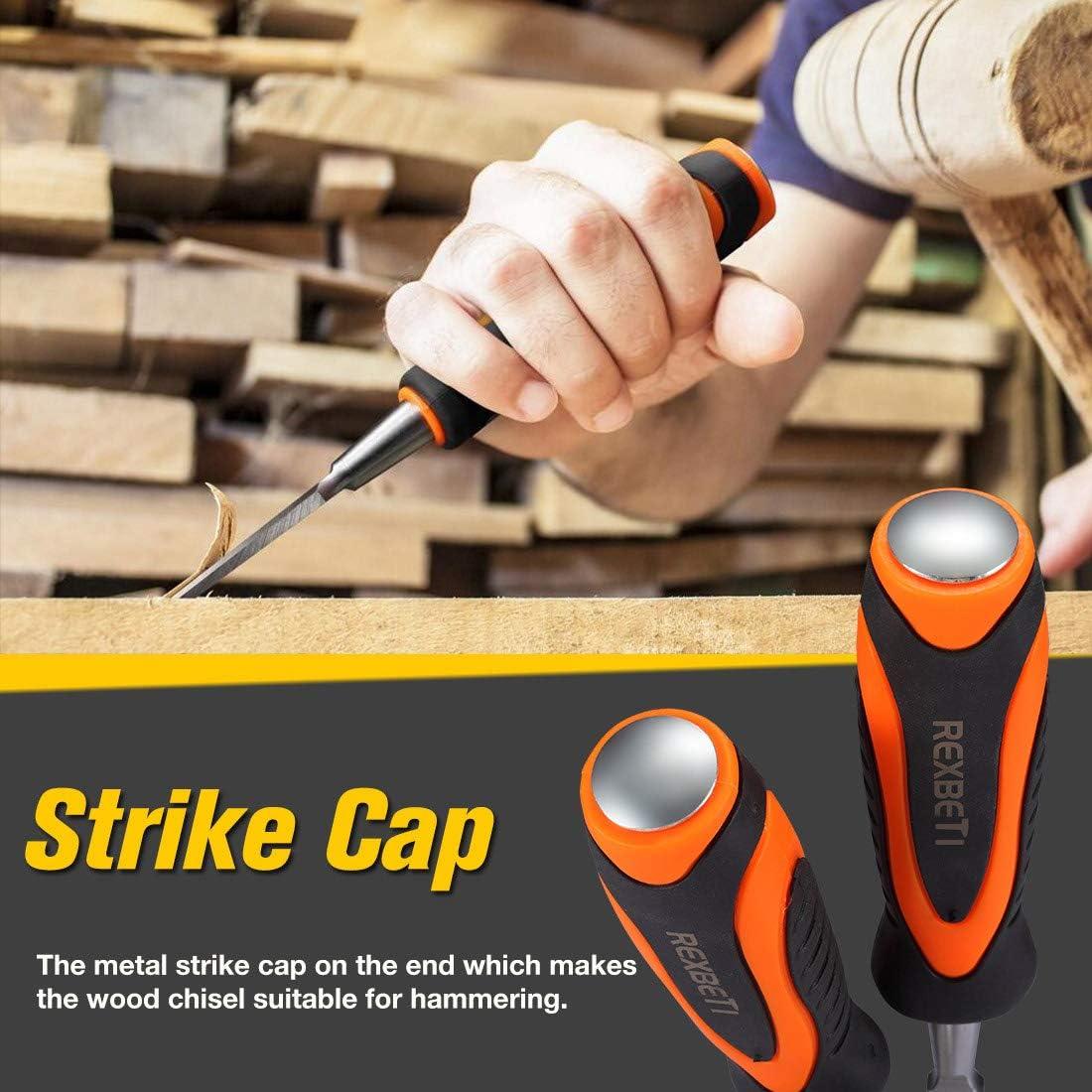 Juego de Cinceles de Madera REXBETI 10 Piezas con Afilador