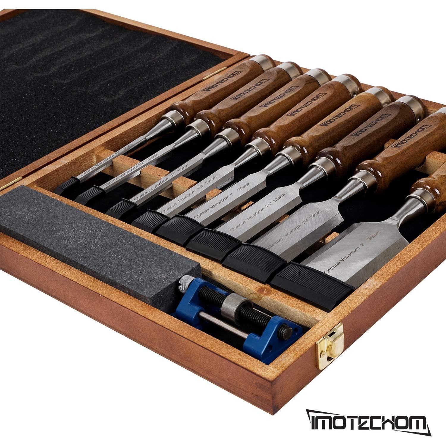 Juego de 10 Cinceles de Madera IMOTECHOM con Caja