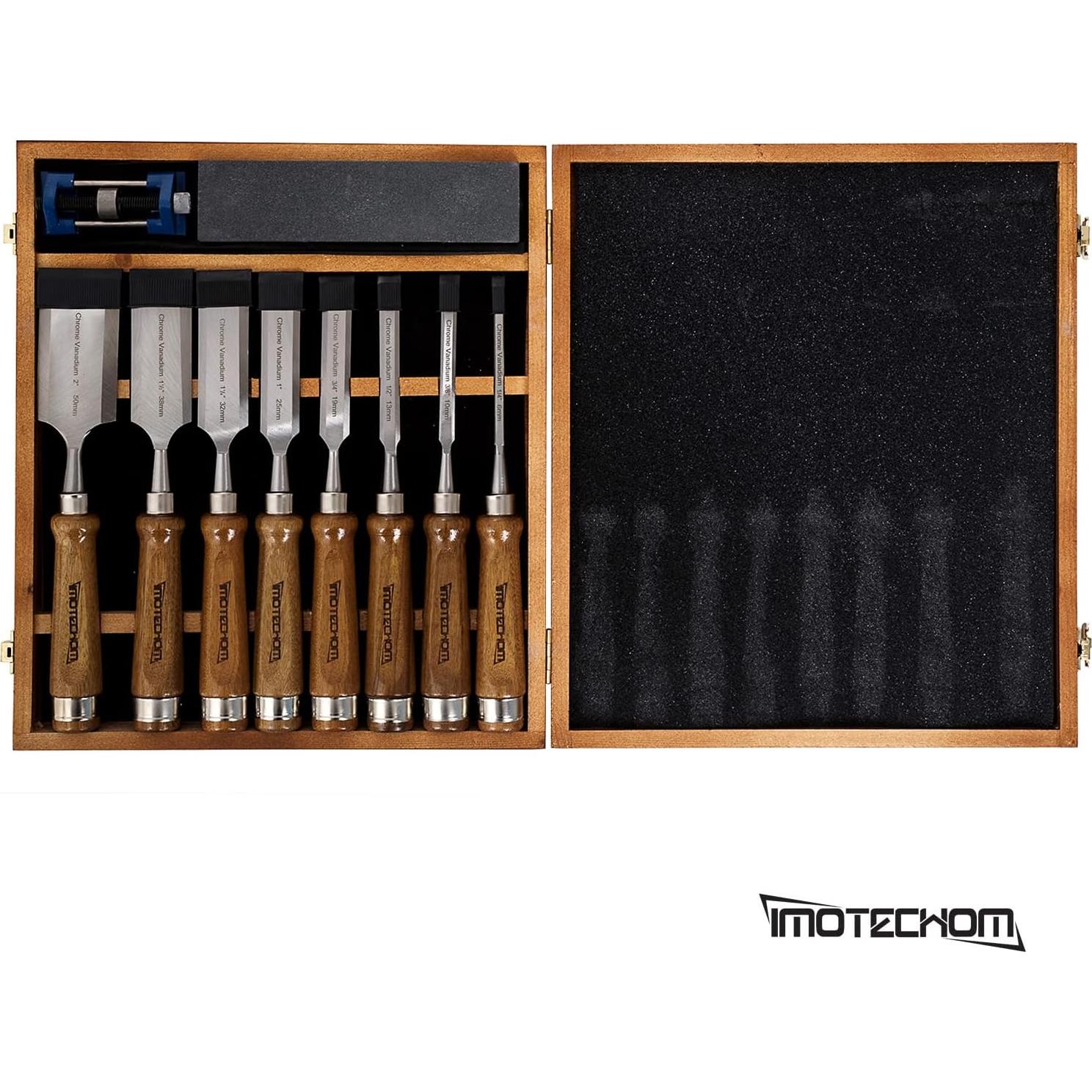 Juego de 10 Cinceles de Madera IMOTECHOM con Caja