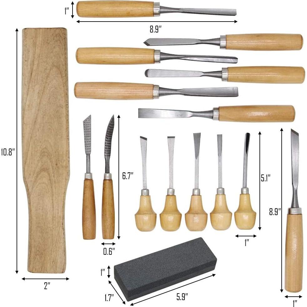 Juego de Tallado en Madera Lulu Home 16 Piezas Ergonómico