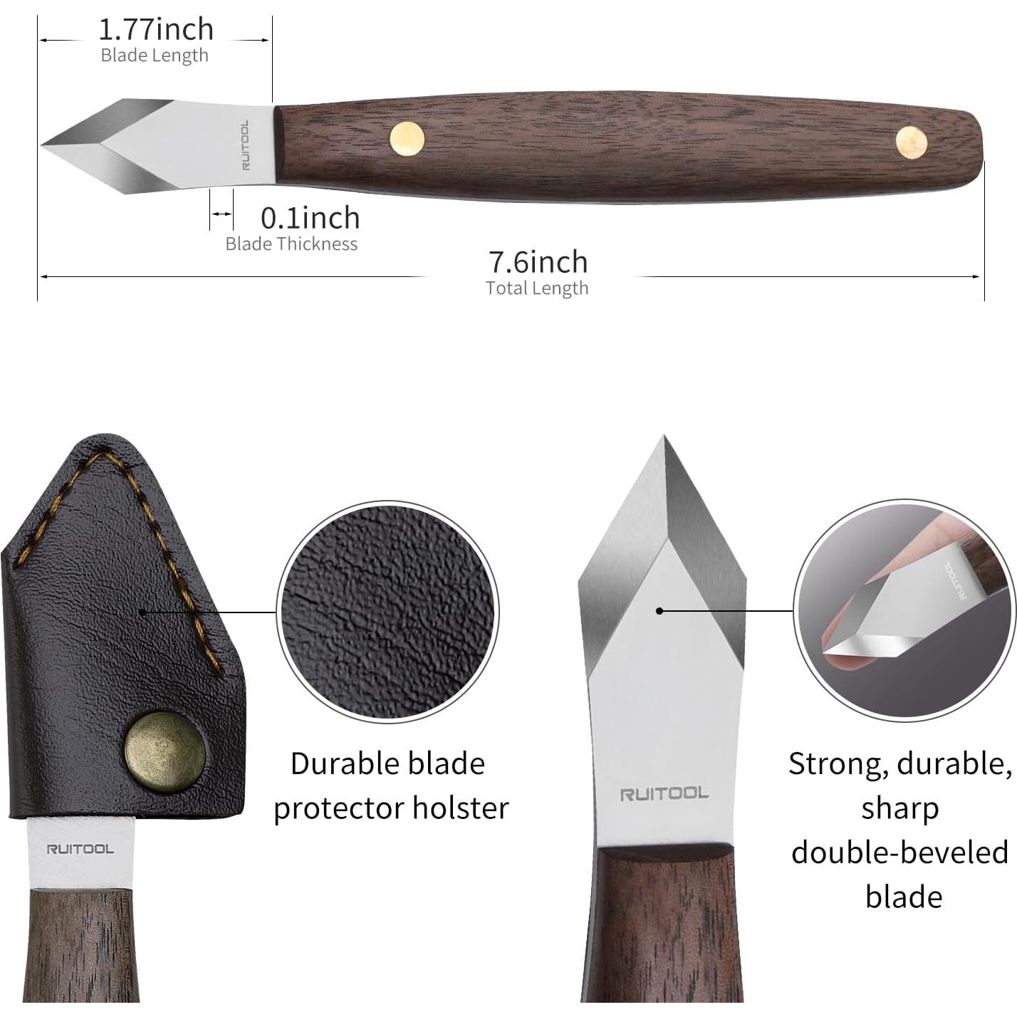 Cuchillo de Marcado RUITOOL Doble Bisel 19.3cm con Funda