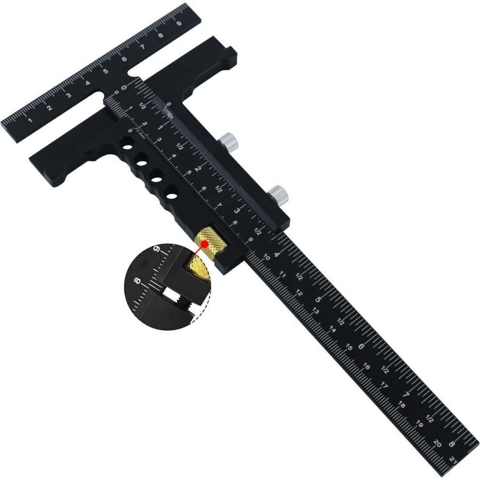 Scriber de Madera Leefasy en Forma de T con Ajuste Fino