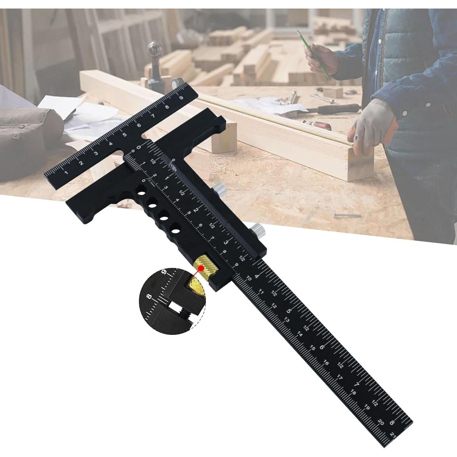 Scriber de Madera Leefasy en Forma de T con Ajuste Fino