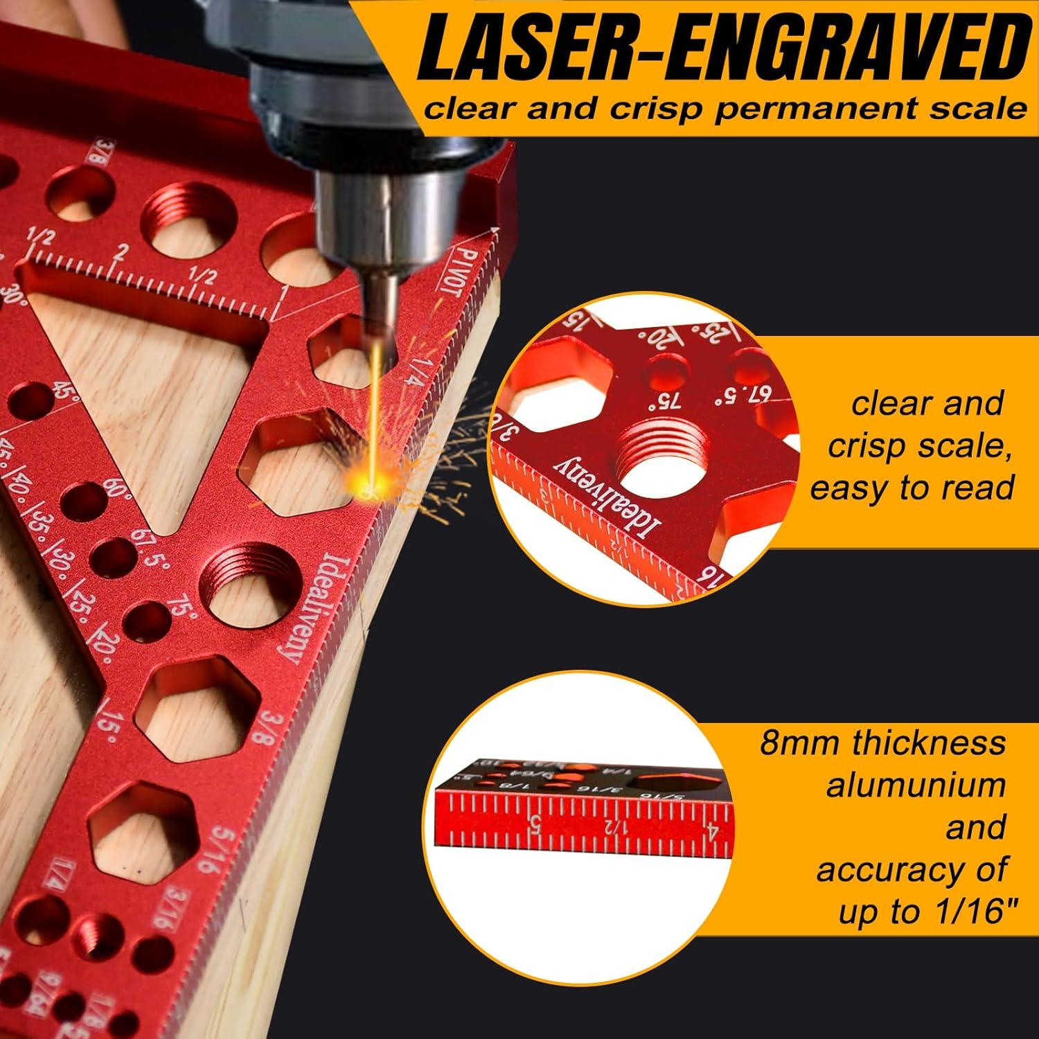 Escuadra de Carpintero 8-en-1 Aluminio Mrhothome Azul