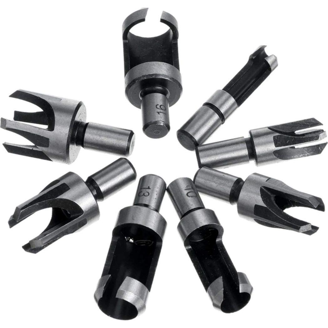 Juego de 8 Brocas para Cortar Tapones de Madera Baorder 10 mm