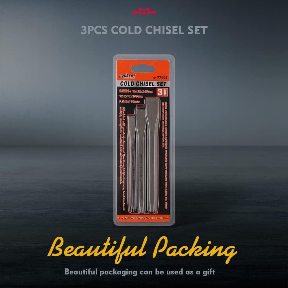 Cinceles de Frío HORUSDY 3 Piezas 0,95-1,59 cm Alta Dureza