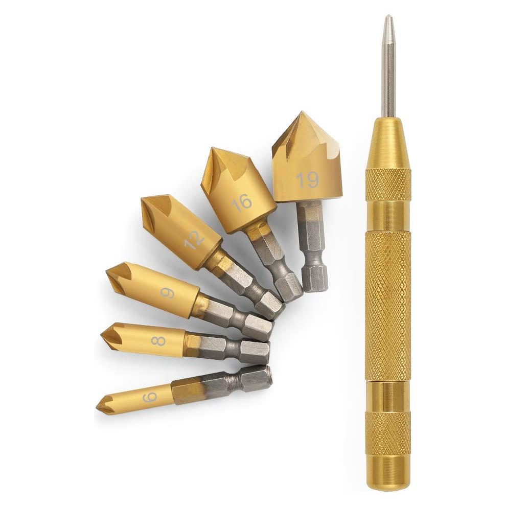 Juego de Brocas Avellanadoras COMOWARE - 7 Piezas para Madera