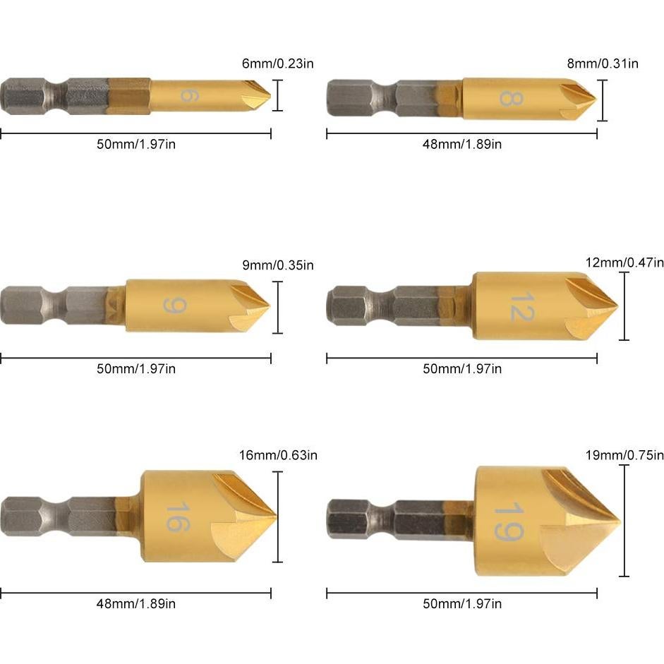 Juego de Brocas Avellanadoras COMOWARE - 7 Piezas para Madera