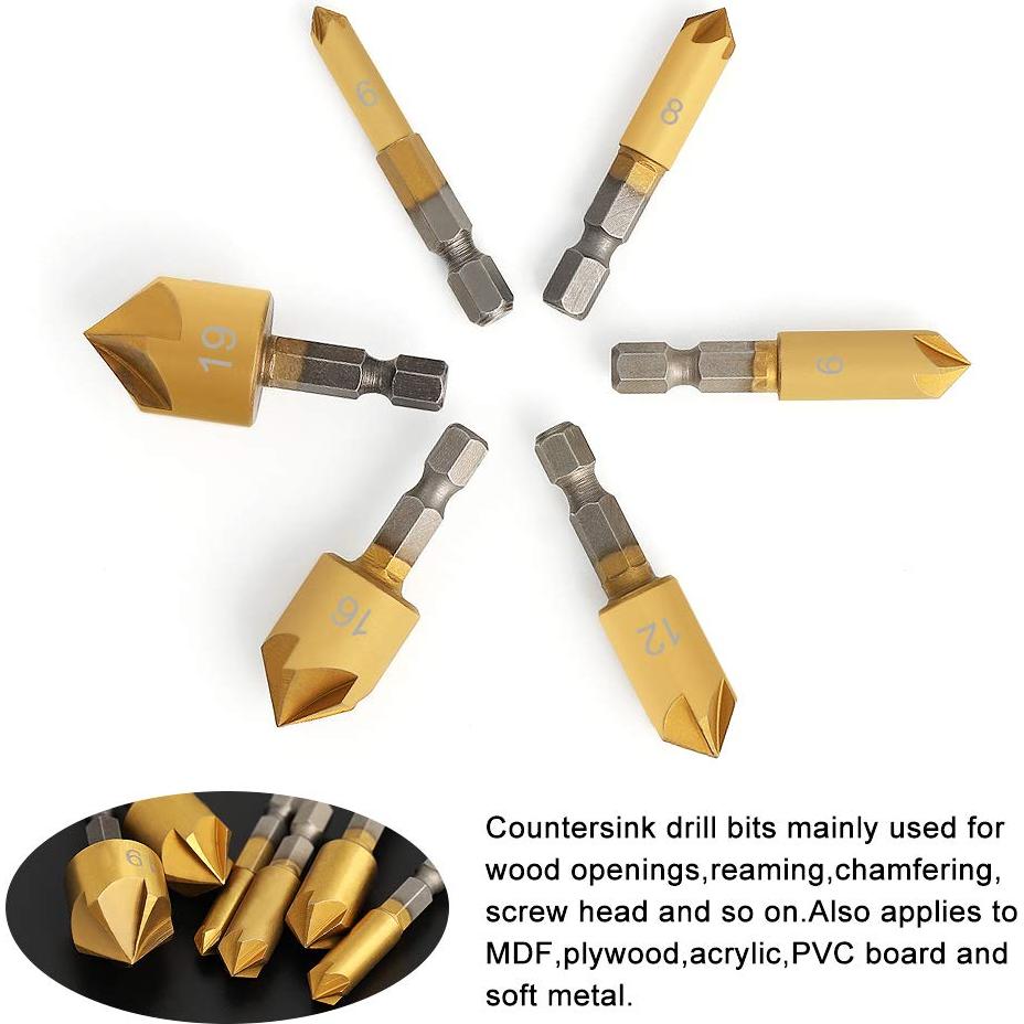 Juego de Brocas Avellanadoras COMOWARE - 7 Piezas para Madera