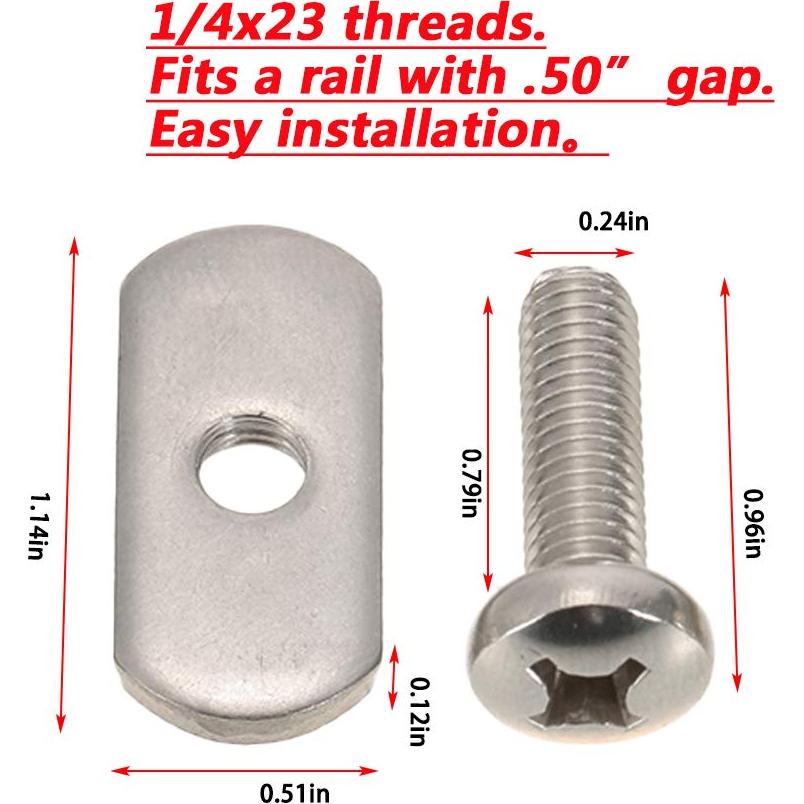 Kit de Tornillos y Tuercas para Riel de Kayak RANDDER 4 Pzas